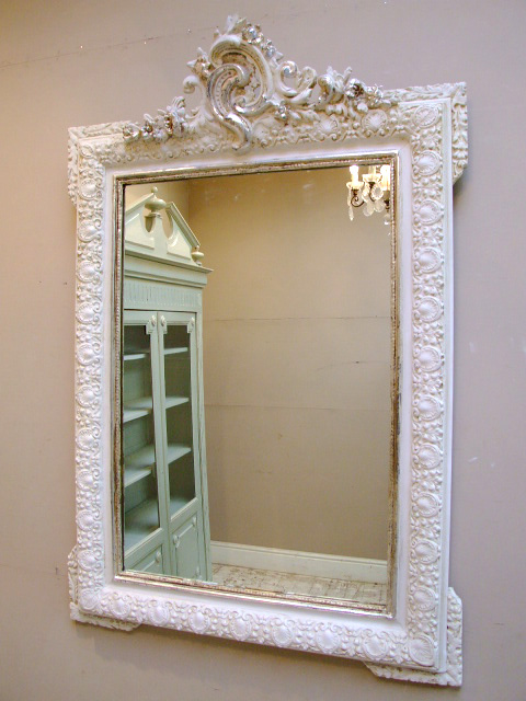 french antique crested mirror